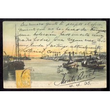 CIUDAD DE BUENOS AIRES ANTIGUA TARJETA POSTAL VISTA BARCOS